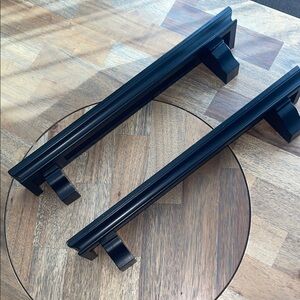 Sleek Pair of 24” Black Shelves